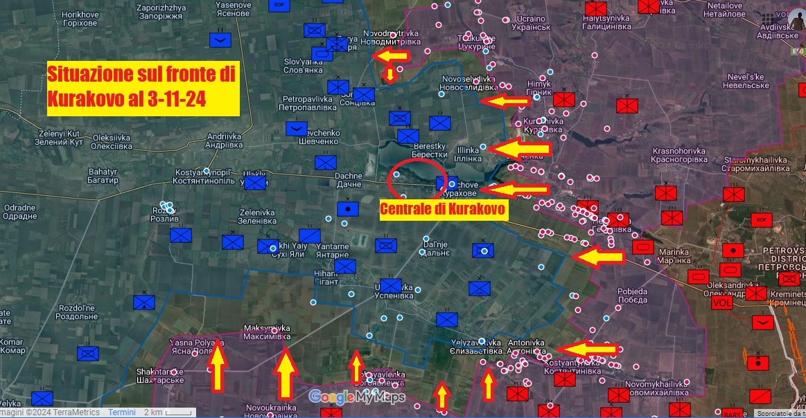 Mappa area di Kurakovo al 3-11-24 immagine di libero uso modificata dall'autore
