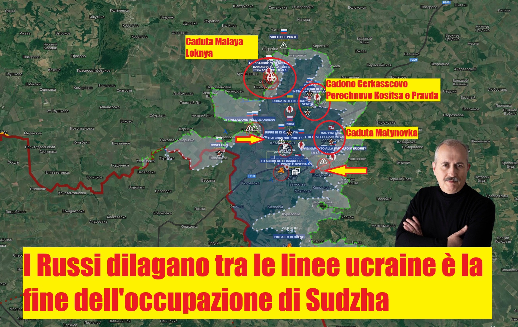 mappa del settore di Kursk occupato dagli Ucraini.